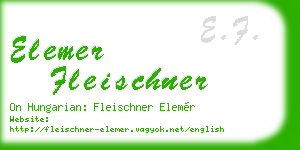 elemer fleischner business card