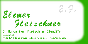elemer fleischner business card